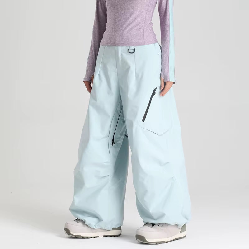 Women'S New Style Gsou Snow Ski Pants Outdoor Snowboard Windproof Waterproof Warm Solid Color Loose Fit Workwear Winter Season