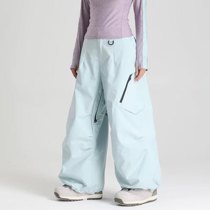Women'S New Style Gsou Snow Ski Pants Outdoor Snowboard Windproof Waterproof Warm Solid Color Loose Fit Workwear Winter Season