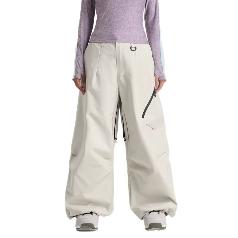 Women'S New Style Gsou Snow Ski Pants Outdoor Snowboard Windproof Waterproof Warm Solid Color Loose Fit Workwear Winter Season