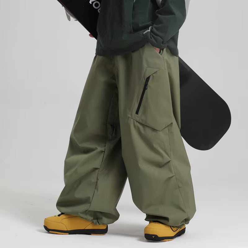 Women'S New Style Gsou Snow Ski Pants Outdoor Snowboard Windproof Waterproof Warm Solid Color Loose Fit Workwear Winter Season