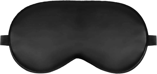 Sleep Mask Silk Eye Mask for Sleeping, Eye Cover Soft Satin Blindfold Adjustable Strap, Satin Blackout for Men & Women, Super Soft Eyeshade for Night Sleeping (Black)
