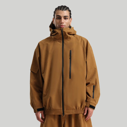 Men'S and Women'S Winter Ski Jacket Loose Fit Snowboard Workwear Coat with Windproof Waterproof Breathable Fleece Fabric