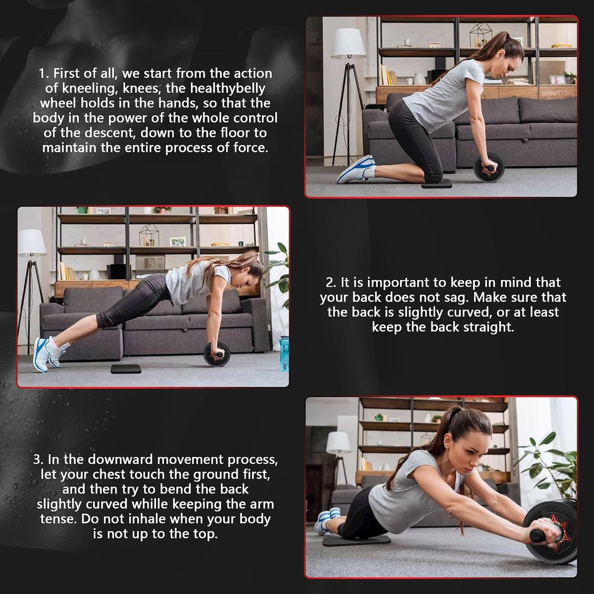 Dual wheel ab roller for core and ab training
