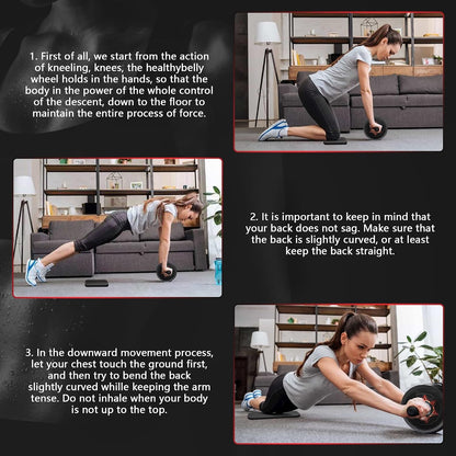 Dual wheel ab roller for core and ab training