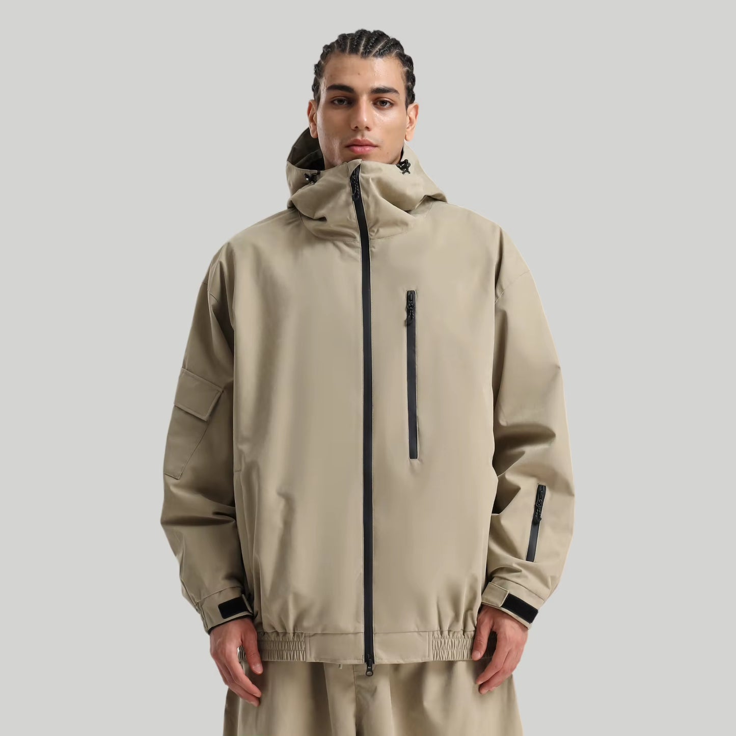 Men'S and Women'S Winter Ski Jacket Loose Fit Snowboard Workwear Coat with Windproof Waterproof Breathable Fleece Fabric
