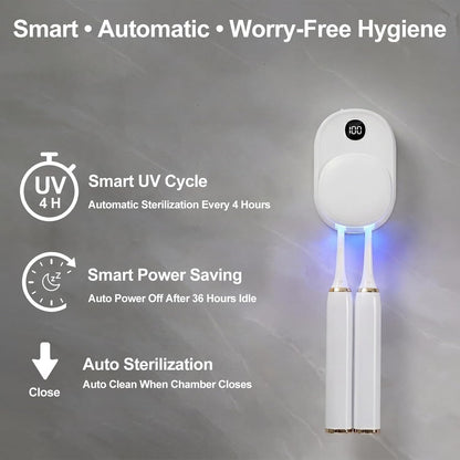 UV toothbrush sanitizer USB rechargeable charging port