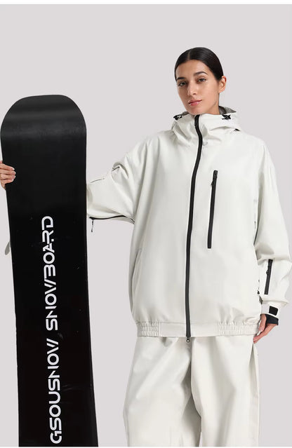 Men's and women's waterproof ski jacket in loose fit, windproof snowboard coat