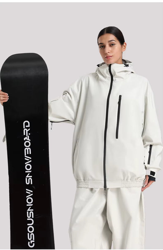 Men's and women's waterproof ski jacket in loose fit, windproof snowboard coat