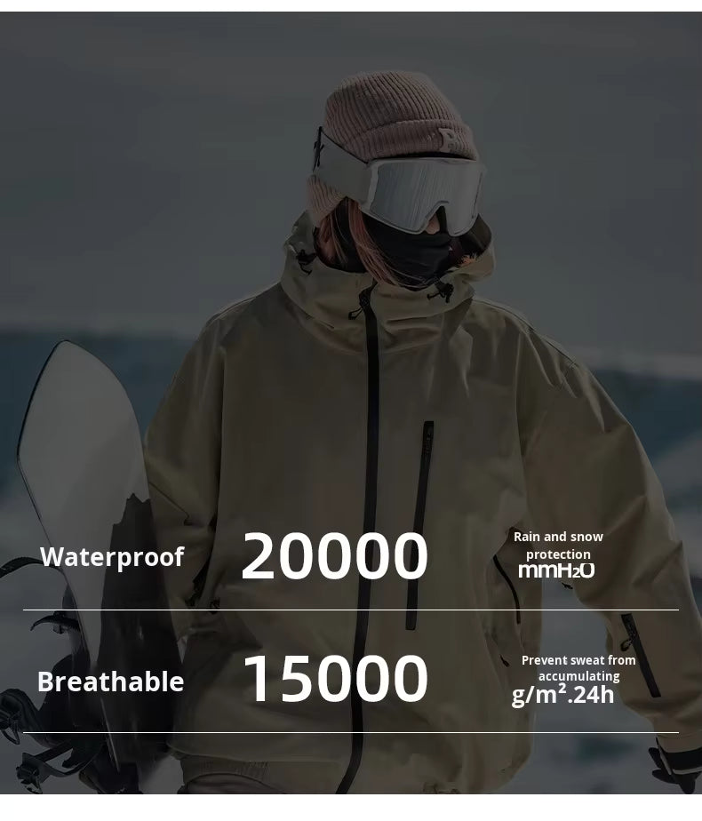 Men's & Women's Unisex Waterproof Ski Jacket - Windproof Snowboard Coat