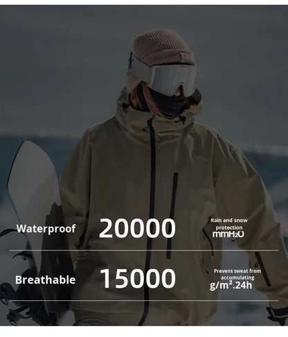 Men's & Women's Unisex Waterproof Ski Jacket - Windproof Snowboard Coat