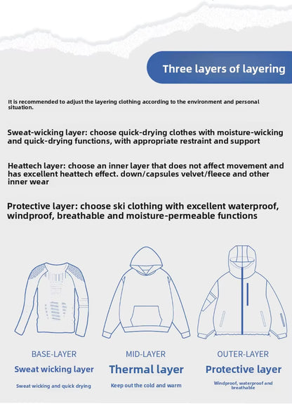 Men's & Women's Unisex Waterproof Ski Jacket - Windproof Snowboard Coat