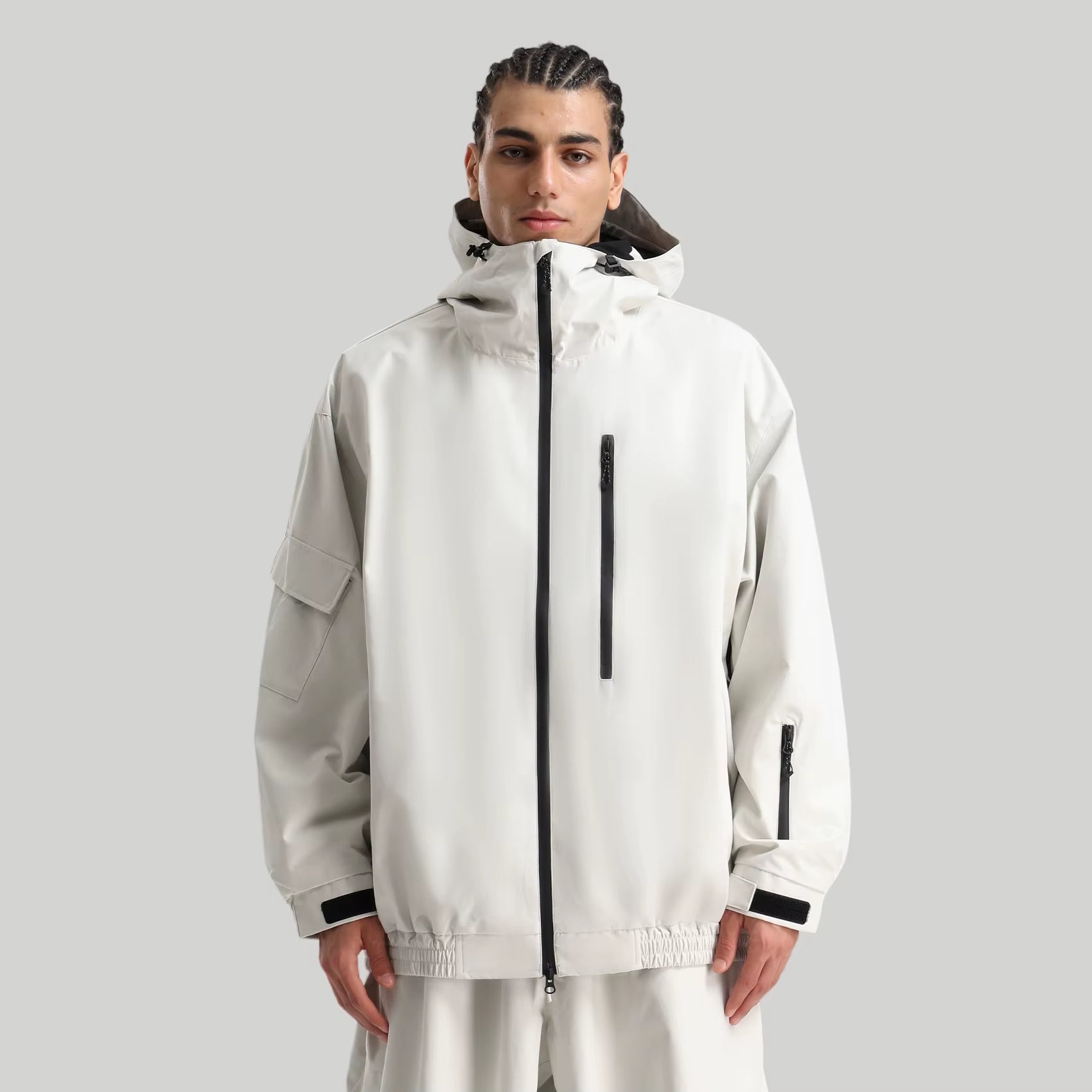 Men'S and Women'S Winter Ski Jacket Loose Fit Snowboard Workwear Coat with Windproof Waterproof Breathable Fleece Fabric
