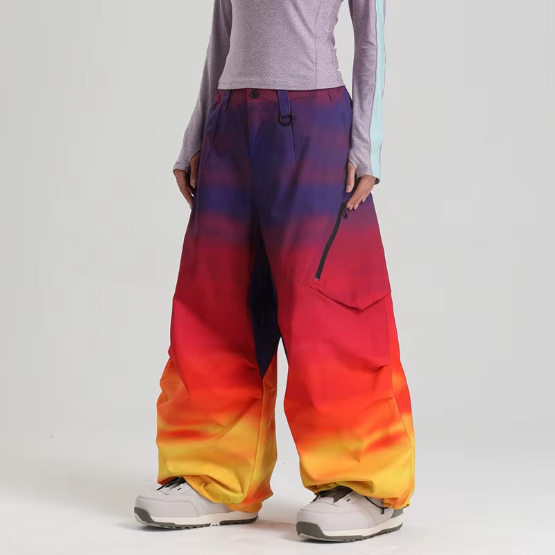 Women'S New Style Gsou Snow Ski Pants Outdoor Snowboard Windproof Waterproof Warm Solid Color Loose Fit Workwear Winter Season