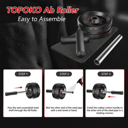 Ab roller wheel assembled and ready for a core workout