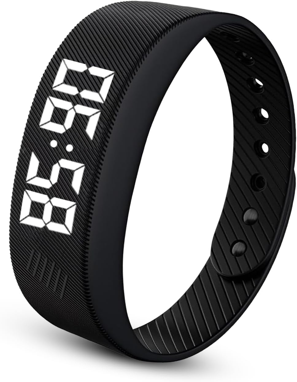 Waterproof Vibrating Alarm Clock Watch with Light-Up Display, Dual Alarms for Sleep & Sports Timekeeping, USB Charging, Ideal for Students & Athletes (Black)